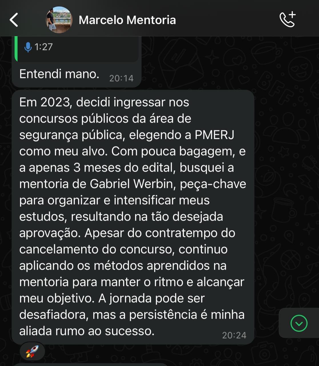 Depoimento Aluno Concurso de Elite Marcelo